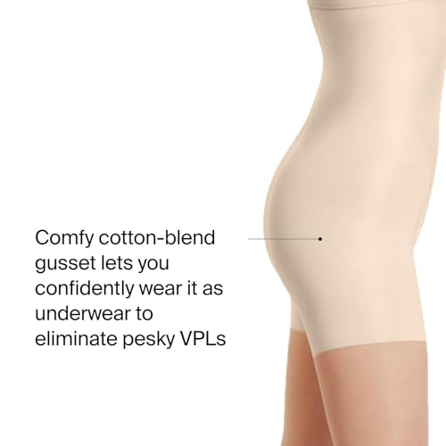 Image of SPANXshape High-Waisted Mid-Thigh Sheers - Comfortable Tummy Control Shapewear - Sheer Pantyhose - No Visible Panty Lines