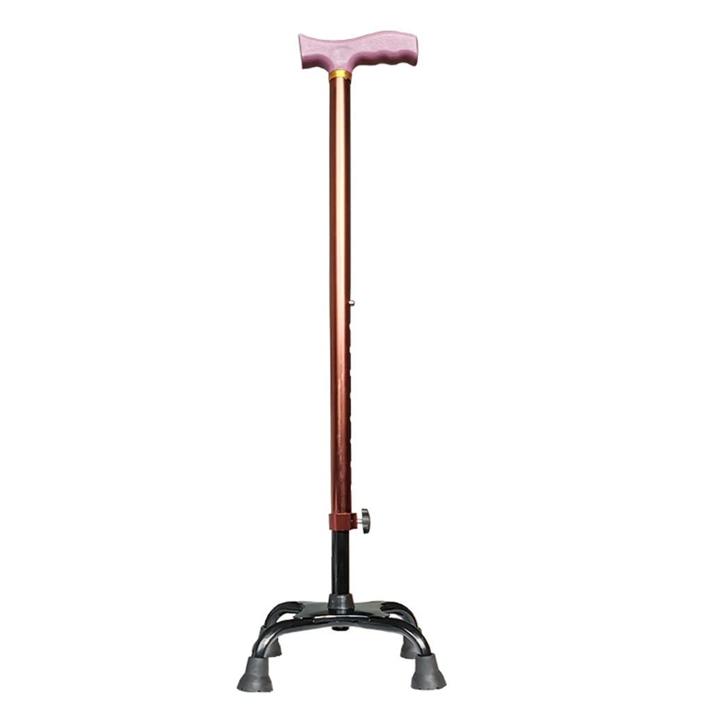 XMING Bastón Duradero for Ancianos con Almohadilla Antideslizante for pies de bastón de Cuatro Patas y bastón Multifuncional con bastón telescópico de Aluminio