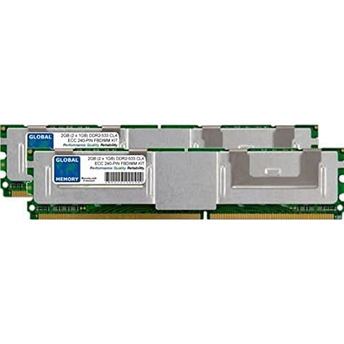  GLOBAL MEMORY 2 GB (2 x 1 GB) DDR2 533 MHz PC2 – 4200 240-PIN ECC Fully Buffered DIMM (Fbdimm) Memoria RAM Kit per Servers/Workstations/schede Madri (4 Rank Kit)