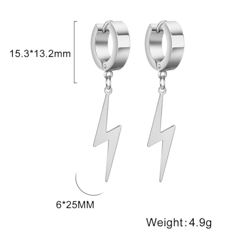 Pendientes de flash de acero inoxidable como joyas regalos de cumpleaños unisex con caja 5