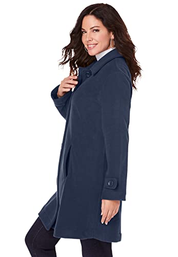 Roaman's Women's Plus Size Plush Fleece Jacket Soft Coat - L, Black #TOP3