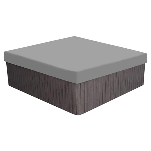 PATIKIL 200x200x30cm Quadrato Calda Vasca Rivestimento 210d Oxford Impermeabile Antipolvere Spa Rivestimento Protezione Patio Mobili Coperture per Calda Vasca Esterno Interno, Grigio
