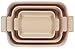 Le Creuset Stoneware Heritage Set 3 Rectangular Dishes, Cerise