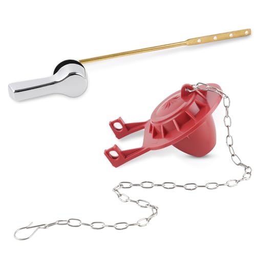 Hibbent Universal Metal Front Mount Toilet Handle with 2'' Toilet Flapper