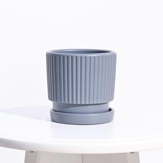 Image of UGAOO Roma Ceramic Pot |Indoor Ceramic Planter for Home, Office, Garden, Balcony - Gray (4 Inch)