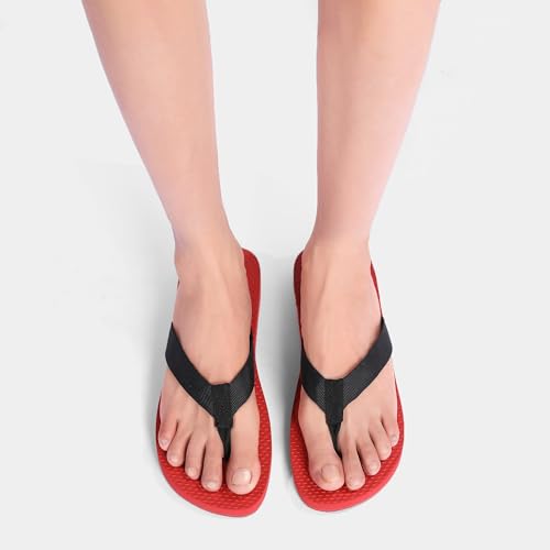 Red Rubber Thong Sandals for Women Beach Flip Flops Casual Comfortable Slip On Flat Sandals Ladies Slides Slipper3