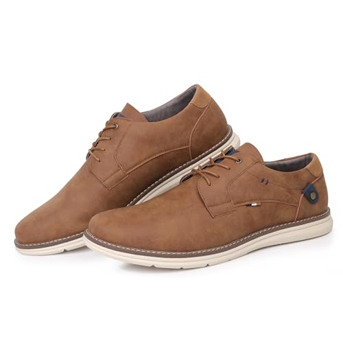 Hawkwell Plus Men's Plus Size Oxford Casual Shoes Business Dress Sneakers for Big and Tall US Sizes 15 16 17 18 19 Brown PU, 17 M US by Hawkwell - Used condition - Image 6