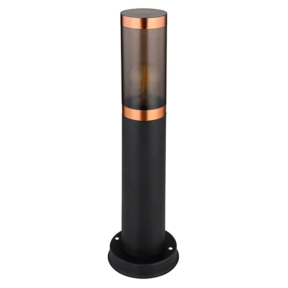 Globo BOSTON Lampada da esterno in acciaio inox, nero, rame, plastica, colore fumo, 450 mm, 1 x E27