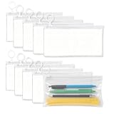 HUSHRICH 10Pcs Clear Pencil Case Transparent Pencil Case Exam Pencils Cases, Small Clear PVC Zipper Pencils Pouch for School Office and Travel See Through Pencil s Cases (22 X 13cm, Transparent)