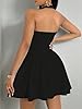 GORGLITTER Women's Halter A Line Mini Dress Sleeveless High Waist Swing Party Cocktail Flared Short Dresses Black Large #1
