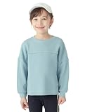 [ever closet] [エバークローゼット] 子供服 女の子 キッズ ロンティー 上着 薄手 トップス カットソー 綿 ガールズ ビックシルエット ワッフル tシャツ 長袖 ロンt 服 100 サックス