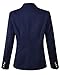 Womens Double Breasted Military Style Blazer Ladies Coat Jacket (US12, Navy)