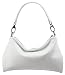 SH Leder Lovelin G393 - Bolso bandolera de piel auténtica, tamaño mediano, con cremallera, 33 x 20 cm, Blanco, Small
