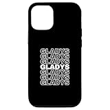 iPhone 14 Pro I Love Gladys レトロパターン 名前入り スマホケース