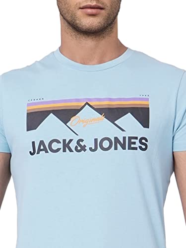 Image of JACK & JONES Men's Printed Slim Fit Crew Neck T-Shirt