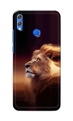 Image of PRINTFIDAA Printed Hard Back Cover Case for Honor 8X Back Cover (Danger Lion) -112