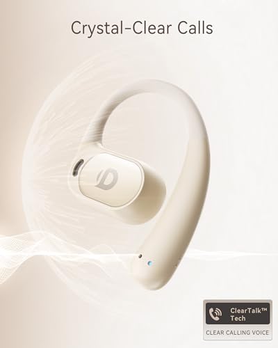 Image of Open Ear Earbuds, True Wireless Open Ear Headphones with Earhooks, Air Conduction Earphones, Touch Control, Dual Noise-Cancelling Mics, Up to 30 Hours Power with Case, IPX5, Workouts, Yoga, Running