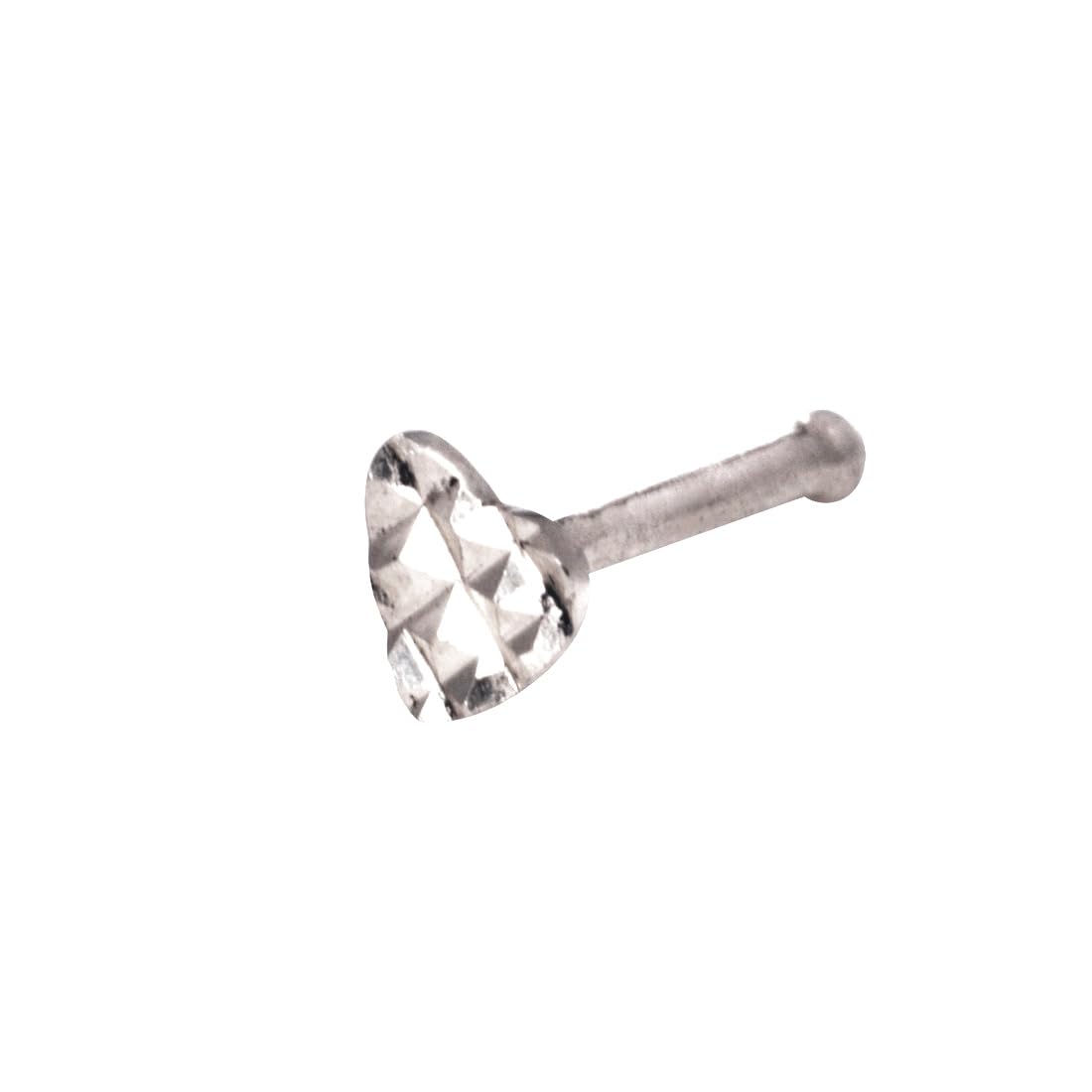 14 Karat Weißgold Sparkle Cut Liebe Herz Körper Piercing Schmuck Nase Stud Schmuck Geschenke für Frauen, Weißgold