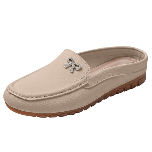 Chaussures respirantes avec noeuds, mocassins de marche souples et legers pour femme
