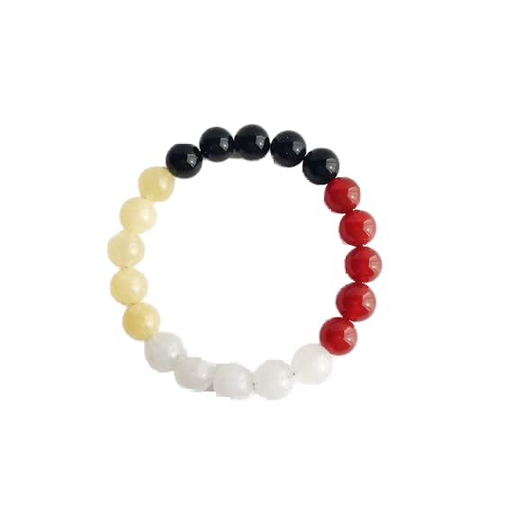 Bracelet en calcite et pierres fines polies de 8mm fait par LKBEADS