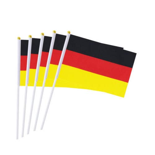 Preisvergleich Produktbild ZWFUN Deutschland Deutsche Staatsflagge / Deutschland-Fahne-Flagge / Stockfahne / Kinder-Fahne BRD / Nationalflagge für Nationalfeiertag, Tag der Deutschen Einheit und Feier (35 Stücke)