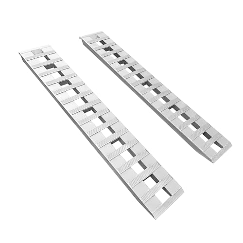 2pcs Heavy-Duty Aluminum Trailer Ramps,6000lbs Capacity Loading Ramps for Trailers,Automotive, Car,Utv,Lawn Mower,Pickup Trucks 84'' X 14"