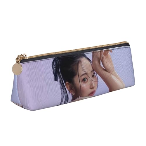 多機能 Pvc 製 鈴木愛理 (5) 三角型 レザーペンケース 可愛い 21x6x5.5cm 文具・小物収納 学生・オフィス向け