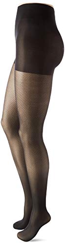 Hanes Script Women's Fashion Diamond Compression Tights for Leg Support, Control Top, Sheer Toe, Black, Size Large (Pack of 1) - image 2