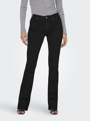 Image of Only Women's Mid Rise Bootcut Flared Jeans | Stretchy & Stylish Retro Look