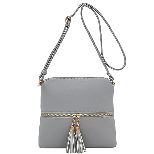 Image of DELUXITY Lightweight Medium Crossbody Bag with Tassel | Lightweight