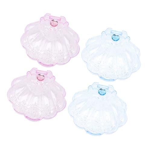 Beavorty 4 Piezas cajas de dulces de conchas de mar contenedor de dulces cajas de galletas de estilo chino de hojalata titular de la joyería creativa latas de galletas de metal PD