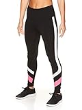 Reebok Leggings de entrenamiento para mujer 7/8 con cintura alta - Mallas atléticas de compresión de rendimiento - RW_LEGGING-7/8HIGHRISE-SOFT, Elevación Eléctrica Negro/Rosa Knockout