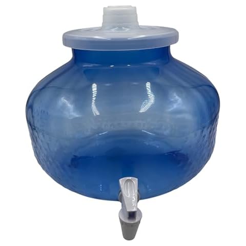 Vibrant 11L Plastic Water Dispenser with Convenient Spout - Dispensador para Agua con Llave - Color (Clear/Claro) Cover