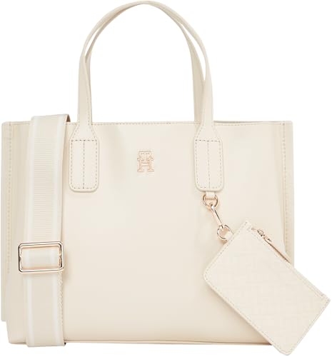 Tommy Hilfiger Bolso Tote Mujer Distinct Mini pequeño, Beige (Sugarcane), Talla Única