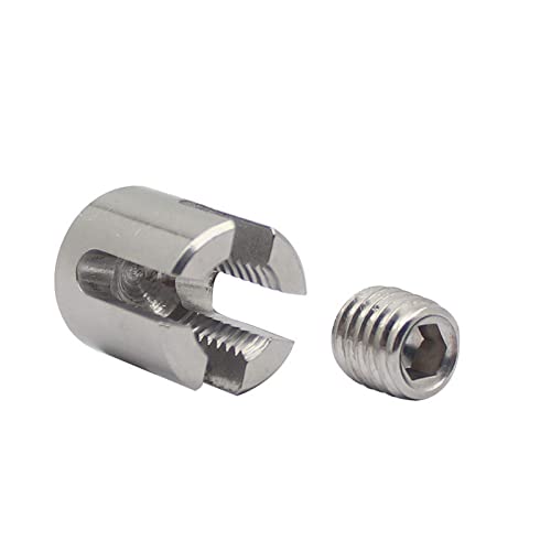 Abrazadera cruzada de acero inoxidable 316 para cable de 1/8 de 4 piezas 7