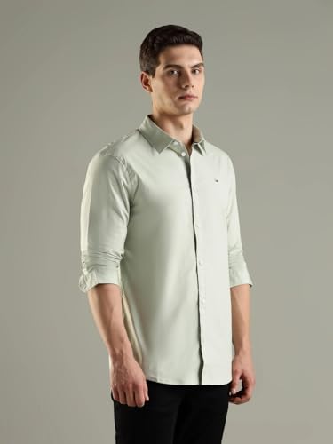 Image of Solid Slim Fit Cotton Shirt