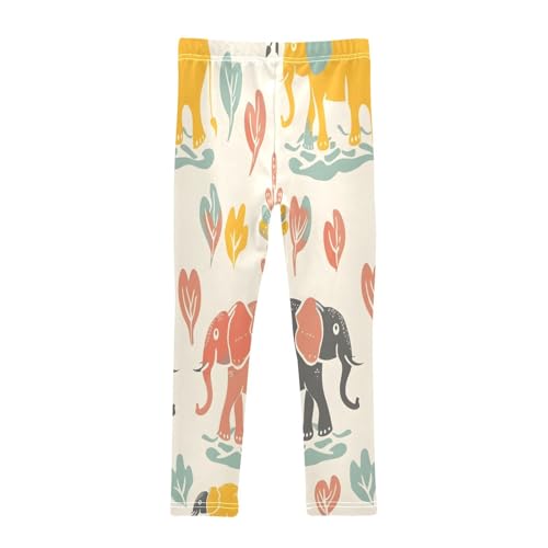 Toddler Girls Leggings Printed Yoga Pants Leggings Elephants Family Playing for Kids2