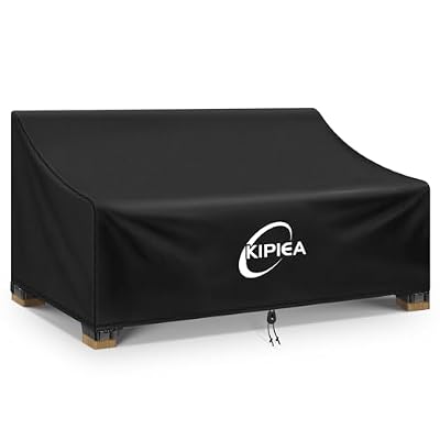 Kipiea Patio Sofa Cover, Heavy Duty Outdoor Couch Covers Waterproof Winter, 2-Seat Patio Furniture Cover Loveseat, Outdoor Sofa Covers with Anti UV and No Tears, No Fading (60"W x 34"D x 31"H)