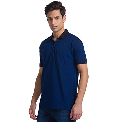 Raymond Men's Pure Cotton Jacquard Pattern Contemporary Fit Polo
