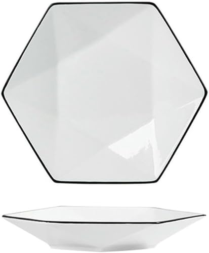 Image of Simple personality tableware set with underglaze ceramic tableware-Starlight 5-inch bowl(Starlight 8 inch hexagonal plate)