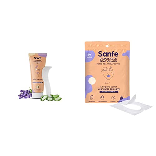 Image of Sanfe Hair Removal Cream & Disposable Toilet Seat Guard (20 Sheets)