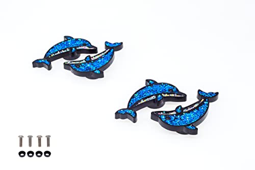 Image of FD&D Multiple Use Shining Screw Cap, Blue Dolphin Pattern with M5 Machine Screw