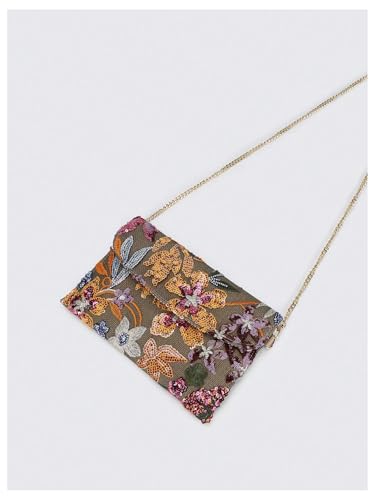 SweatyRocks Women's Sequin Purse Floral Evening Handbags Crossbody Bag Wedding Party Clutch Purses4