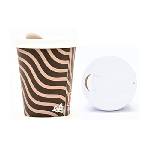 RFD kit da 100 Bicchieri con coperchio in cartoncino per cappuccino, caffè americano 250ML