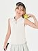 Haloumoning Girls Athletic Sleeveless Golf Polo Shirts Kids Quarter Zip Quick Dry Workout Tank Tops 5-14 Years White