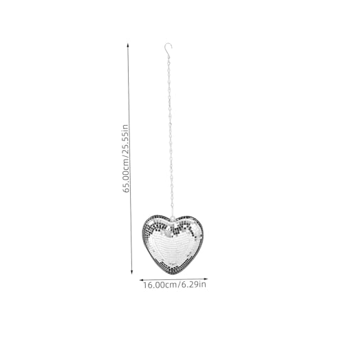Adorno colgante en forma de corazón con superficie reflectante para fiestas, bodas y celebraciones reutilizables miniatura 2