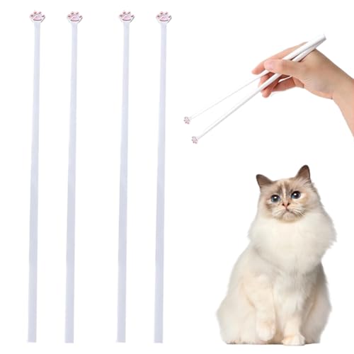 KEQAR 2 paia di bacchette con zampe di gatto, bacchette riutilizzabili, per feste, cucina, ristorante, bacchette divertenti regalo