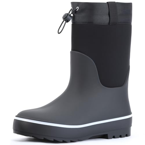 Showave Kid's Rain Boots for Boys Girls Waterproof Durable Rubber