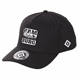 Hamburger SV HSV Kappe „Gunvald“ Schwarz – Fan-Cap mit Hamburg Skyline-Patch & HSV Raute – Größenverstellbare Baseballcap mit gebogenem Schirm