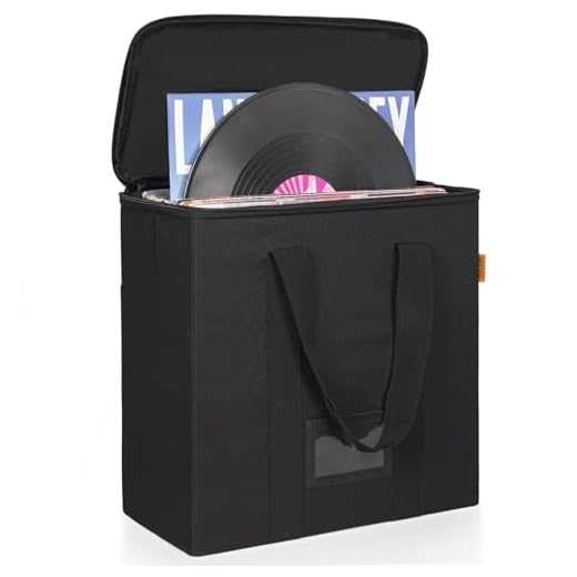 IBVIVIC Vinyl Record Storage Box with Lids and Handle Vinyl Album Storage Case Bag for 12 inch LP